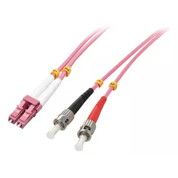 LINDY cavo patch in fibra ottica LC su ST OM4 multimodale duplex 15m, LSZH, viola 46355