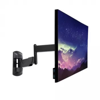 LINDY Supporto a parete regolabile per display (nero, per monitor fino a 66 cm / 26 inch) con funzione Full Motion inclinazione e rotazione, VESA 75x75/100x100, max. 15 kg