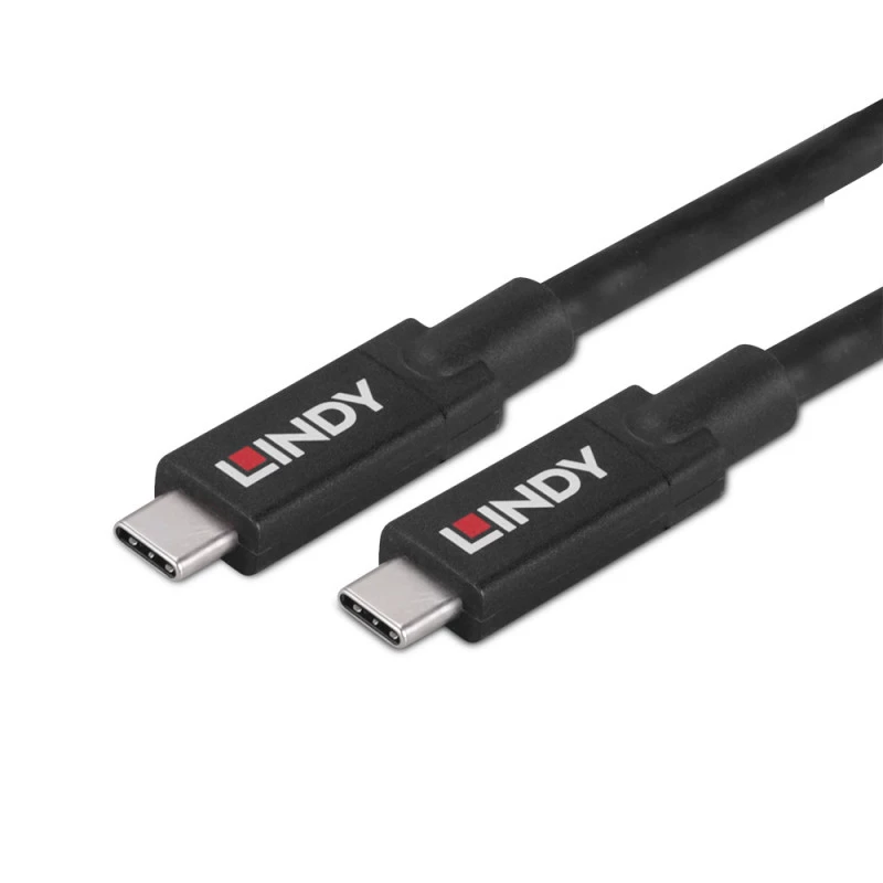 Lindy 43439 USB 3.2 Gen 2 Cavo attivo da USB-C a USB-C, 8 m, 10 Gbps, 8K60, 100 W PD