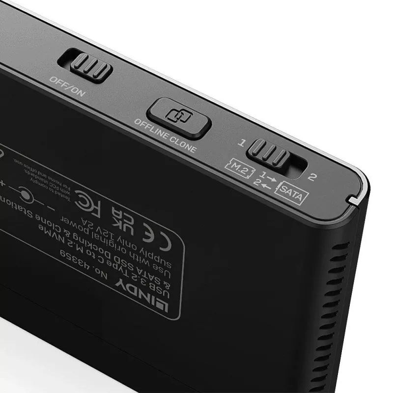 Case per SSD LINDY USB 3.2 Gen 2x2 Type-C su M.2 NVMe - 20 Gbit/s, alluminio