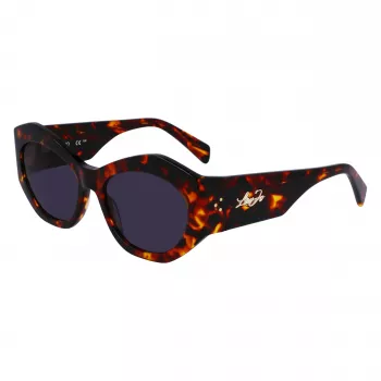 LIU JO occhiali da sole da donna LJ786S-244 quadrati, montatura havana, lenti marroni sfumate, 54 mm