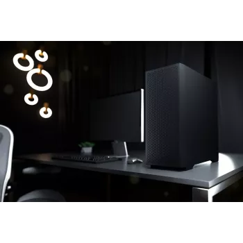 LOGIC AT-DART-PRO-SOLI-10 DART PRO SOLID case per PC midi tower, nero, USB-C, ATX, pannello laterale in acciaio senza vetro temperato