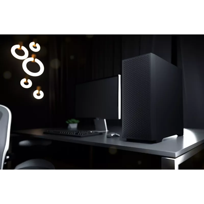 LOGIC AT-DART-PRO-SOLI-10 DART PRO SOLID case per PC midi tower, nero, USB-C, ATX, pannello laterale in acciaio senza vetro temperato