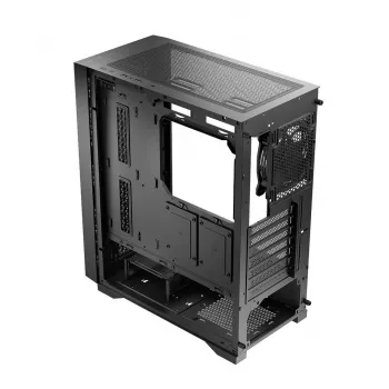 LOGIC AT-DART-PRO-SOLI-10 DART PRO SOLID case per PC midi tower, nero, USB-C, ATX, pannello laterale in acciaio senza vetro temperato