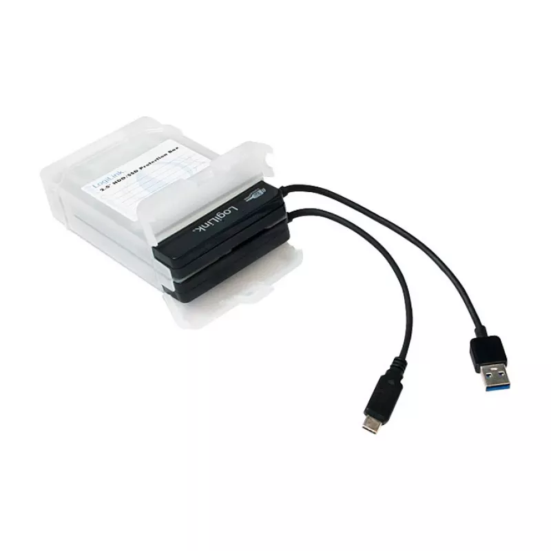 LogiLink 2.5 inch custodia protettiva per HDD per 2 HDD/SSD, bianco