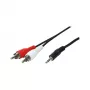LogiLink Cavo audio jack 3,5 mm a 2x RCA cinch 1,5 m nero