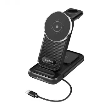 Logilink Caricatore da tavolo wireless 4-in-1, stazione di ricarica Qi 15W (PA0292)