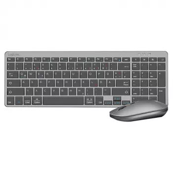 LogiLink ID0215 set tastiera e mouse wireless dual-mode Bluetooth, grigio/antracite
