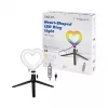 LOGILINK AA0155 ring light LED a forma di cuore con treppiede, 20,5 cm, 10 livelli di luminosità, 3000K-6000K, USB-A