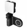 Logilink AA0173 maniglia magnetica per telefono con luce LED, nera, ricaricabile, compatibile MagSafe, 3 modalità di luce