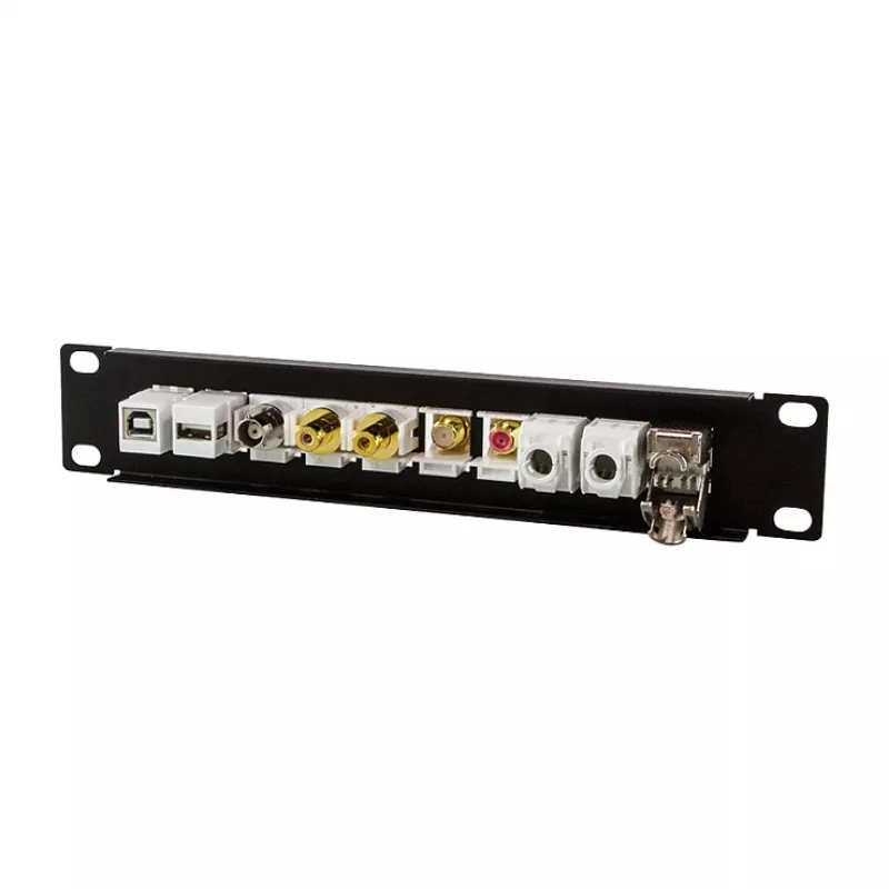 LogiLink ACT108 Patch panel Keystone 10 porte, rack 10 pollici, 1U, nero