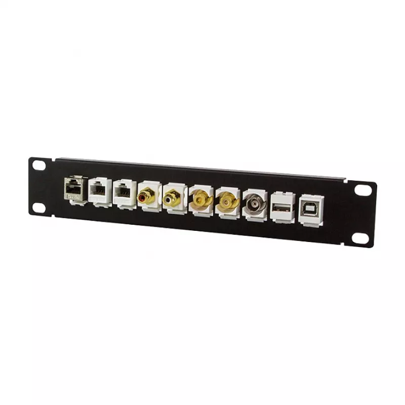 LogiLink ACT108 Patch panel Keystone 10 porte, rack 10 pollici, 1U, nero