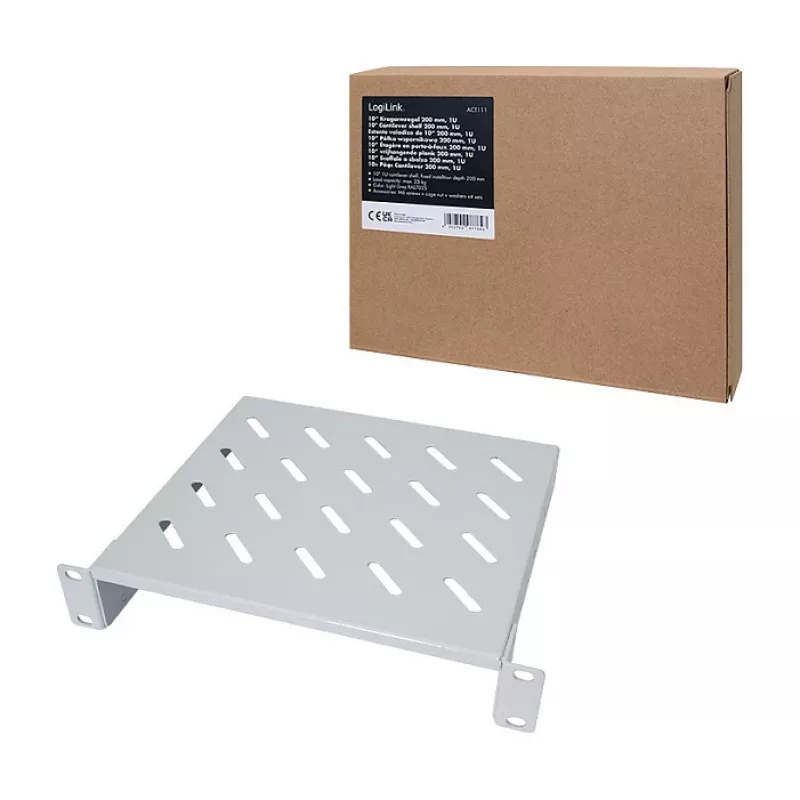 Logilink ACT111 ripiano a mensola 200 mm 1U grigio piano per rack