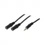 LogiLink cavo splitter audio, connettore maschio stereo 3,5 mm su 2 connettori femmina stereo 3,5 mm, nero, 0,2 m