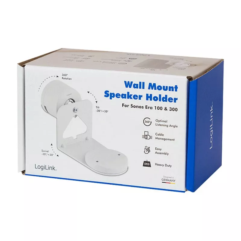 LogiLink BP0207W supporto a parete per altoparlanti per Sonos Era 100 & Era 300, bianco, max. 5 kg