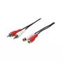 LogiLink CA1037 Cavo prolunga audio, 2x connettore RCA a 2x connettore femmina RCA, 5 m, Nero