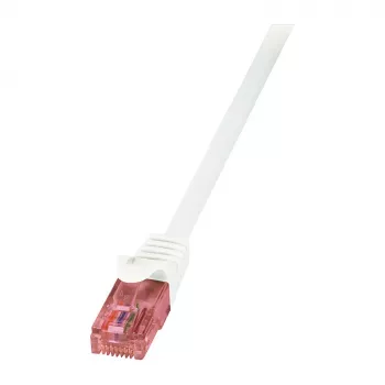 LOGILINK Cavo patch Cat.6 U/UTP, 0,25 m, bianco, rame, Gigabit Ethernet, RJ45, protezione anti-piega, guaina PVC