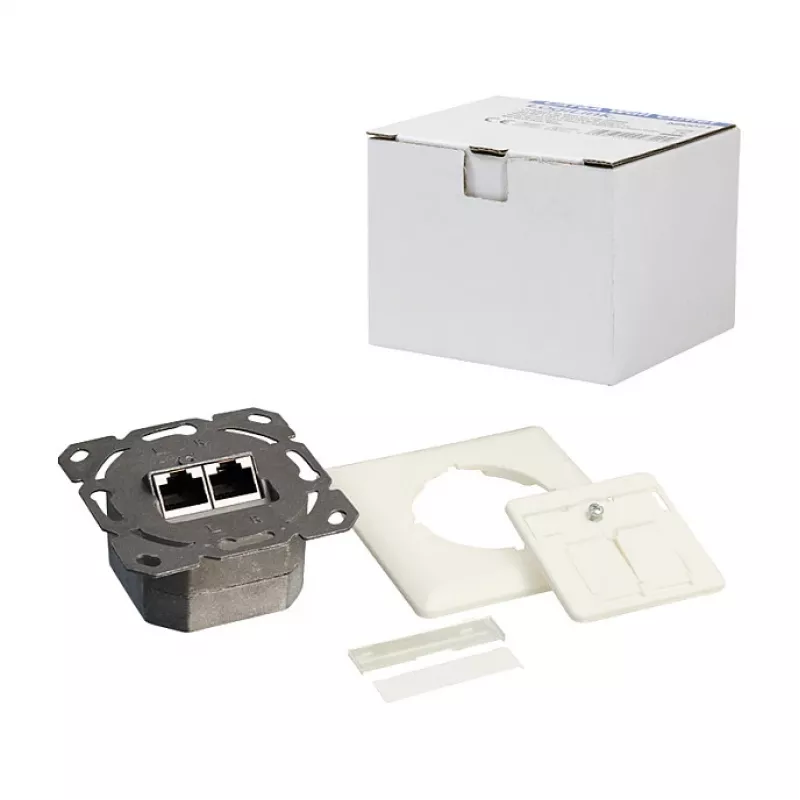 LOGILINK Placca a muro Cat.6 2xRJ45 STP orizzontale, bianco puro