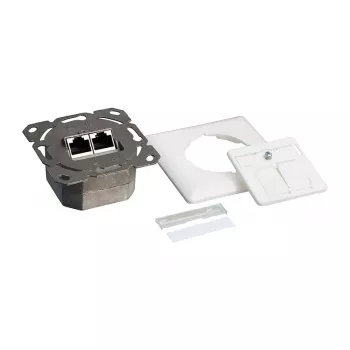 Logilink presa a muro Cat.6 2xRJ45 STP, orizzontale, Signal White