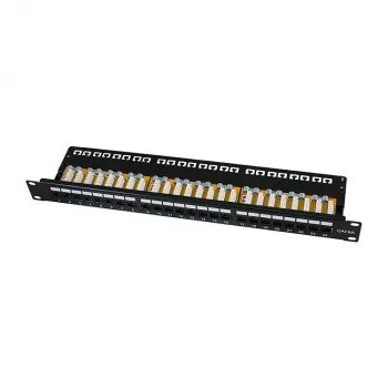 LogiLink Patch panel Cat.6A 24 porte UTP, 1U, IDC 90°