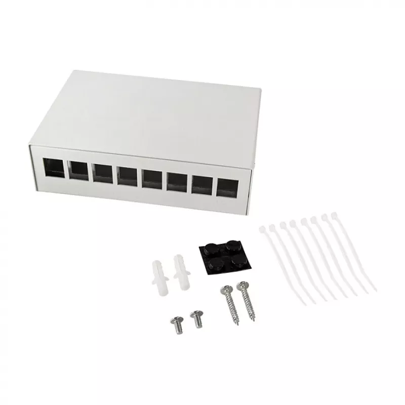 Logilink Consolidation Point Box 8 porte, montaggio a parete/da tavolo/guida DIN, grigio