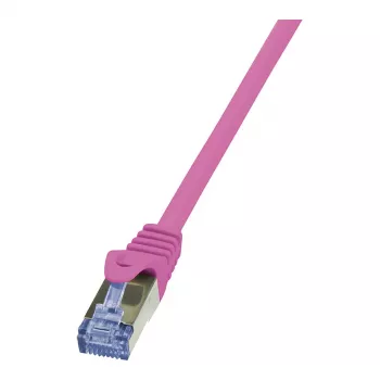 LogiLink CQ3019S Cavo patch CAT 6A S/FTP, RJ45, 0,25 m, rosa, LSZH, snagless