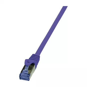 LogiLink CQ302VS Cat.6a S/FTP cavo patch, 0,5 m, viola, LSZH, snagless