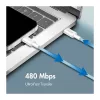 LogiLink CU0349 cavo USB 2.0 Type-C su Type-C, 0,5 m, 480 Mbit/s, 60 W Power Delivery, nylon intrecciato, blu