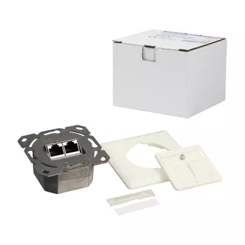 LogiLink DSIT presa RJ45 da incasso Cat. 6a schermata a 2 porte avorio