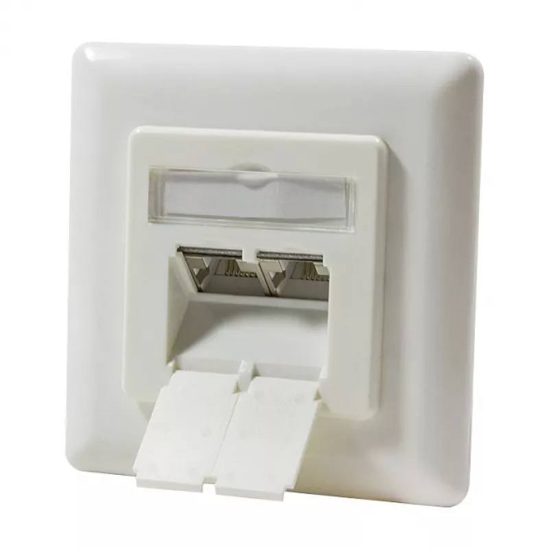 LogiLink DSIT presa RJ45 da incasso Cat. 6a schermata a 2 porte avorio