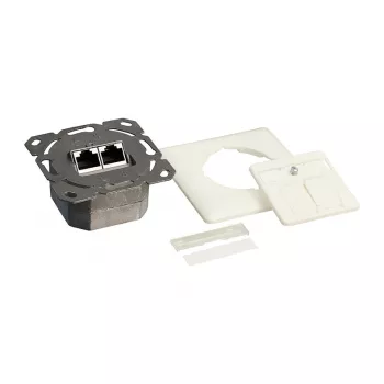 LogiLink DSIT presa RJ45 da incasso Cat. 6a schermata a 2 porte avorio