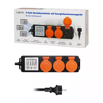 LogiLink Misuratore del costo energetico per esterni con 3 prese