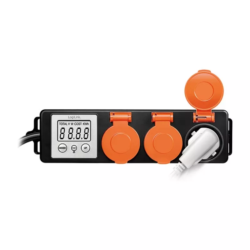 LogiLink Misuratore del costo energetico per esterni con 3 prese