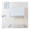 LogiLink EO0064 lavagna bianca mobile double-face, acciaio magnetico, cornice in alluminio, 120x80 cm, bianco/argento