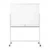 LogiLink EO0064 lavagna bianca mobile double-face, acciaio magnetico, cornice in alluminio, 120x80 cm, bianco/argento