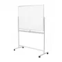 LogiLink EO0064 lavagna bianca mobile double-face, acciaio magnetico, cornice in alluminio, 120x80 cm, bianco/argento