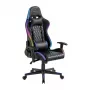 LogiLink EO0076 sedia gaming con illuminazione RGB, supporto lombare, nero/blu