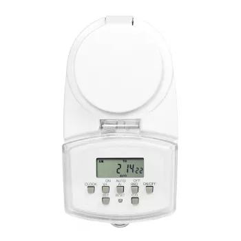 LOGILINK ET0008 Timer digitale da esterno - IP44, 10 programmi ON/OFF, 16A/3680W, Schuko (tipo F), nero/grigio