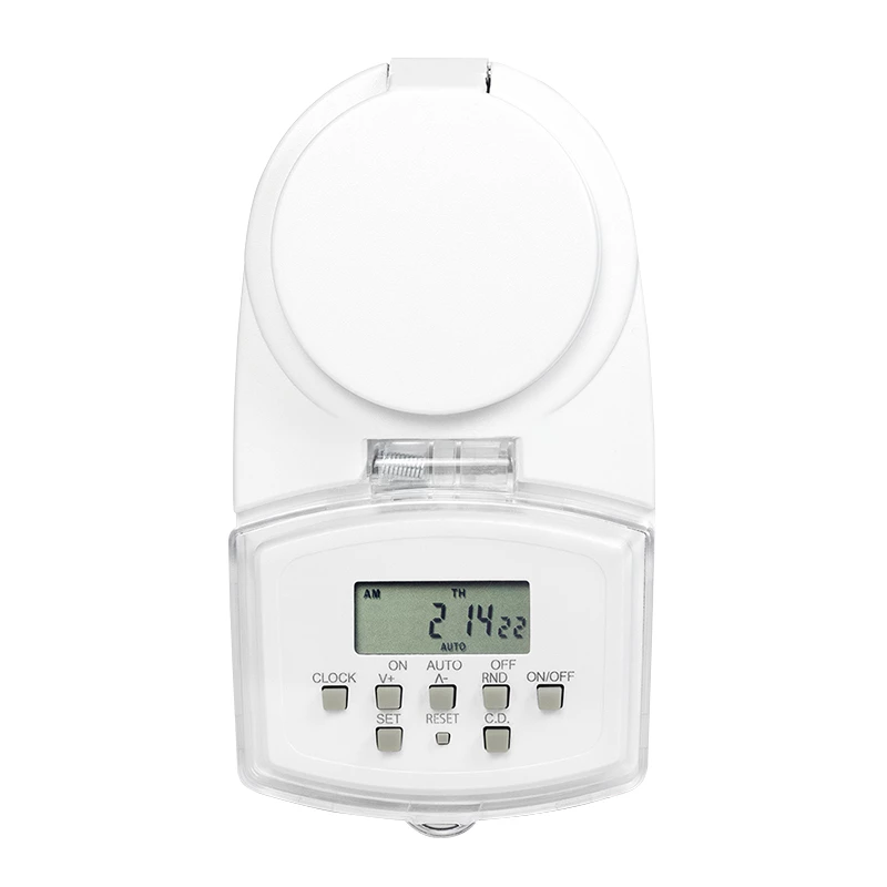 LOGILINK ET0008 Timer digitale da esterno - IP44, 10 programmi ON/OFF, 16A/3680W, Schuko (tipo F), nero/grigio
