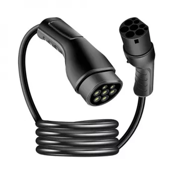 LogiLink EVC0125 Cavo di ricarica Tipo 2 per auto elettriche - 11 kW, 3 fasi, 20 A, 7,5 m, nero con borsa
