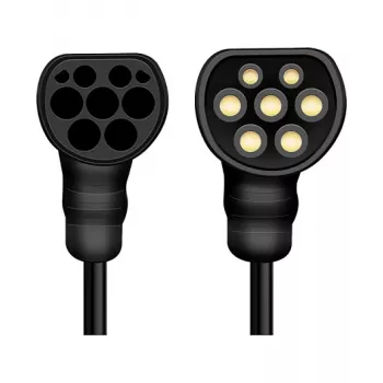 LogiLink EVC0128 cavo a spirale Type 2 per ricarica auto elettrica, 11kW, 3 fasi, 20A, 5m, nero con custodia
