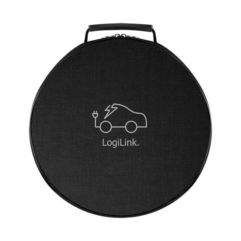 LogiLink EVC0128 cavo a spirale Type 2 per ricarica auto elettrica, 11kW, 3 fasi, 20A, 5m, nero con custodia