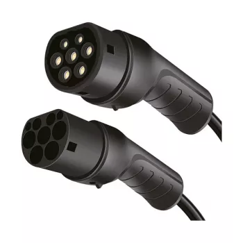 LogiLink EVC0128 cavo a spirale Type 2 per ricarica auto elettrica, 11kW, 3 fasi, 20A, 5m, nero con custodia