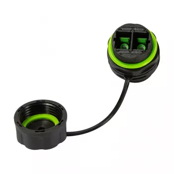 LOGILINK FA05SD1 Connettore SC duplex in fibra ottica per esterni con tappo parapolvere – multimodale OM3/OM4, aqua (confezione da 10)