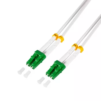 LogiLink FC0LC01 Cavo patch in fibra ottica, LC/APC su LC/APC, Singlemode OS2, 1 m, bianco