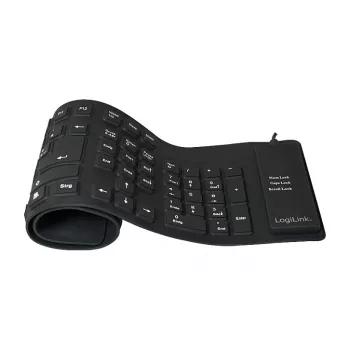 LogiLink tastiera flessibile con cavo di collegamento, nero (ID0019)
