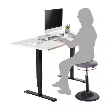 LOGILINK Sgabello oscillante regolabile in altezza EO0022 - Sgabello ergonomico per seduta attiva con gas lift, rotazione 360°, nero