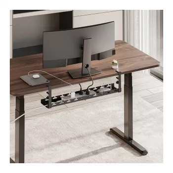 LOGILINK KAB0094 passacavi sottotavolo, sistema a morsetto, estensibile, metallo, nero