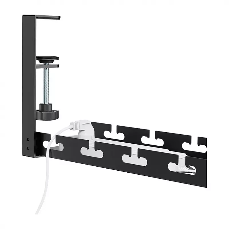 LOGILINK KAB0094 passacavi sottotavolo, sistema a morsetto, estensibile, metallo, nero