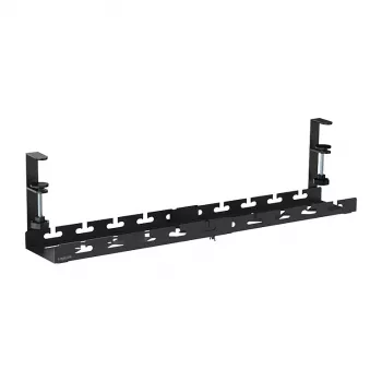 LOGILINK KAB0094 passacavi sottotavolo, sistema a morsetto, estensibile, metallo, nero
